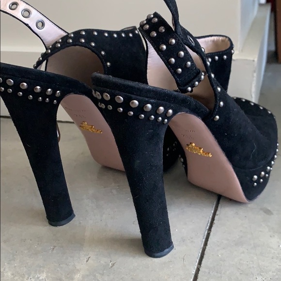 CONSIGNED - PRADA✨Studded Platform Heels - Picture 6 of 6